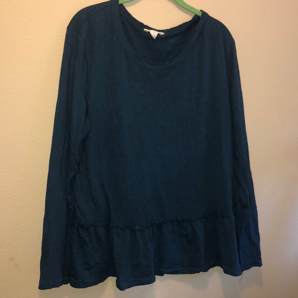 Caslon XL peplum blue top